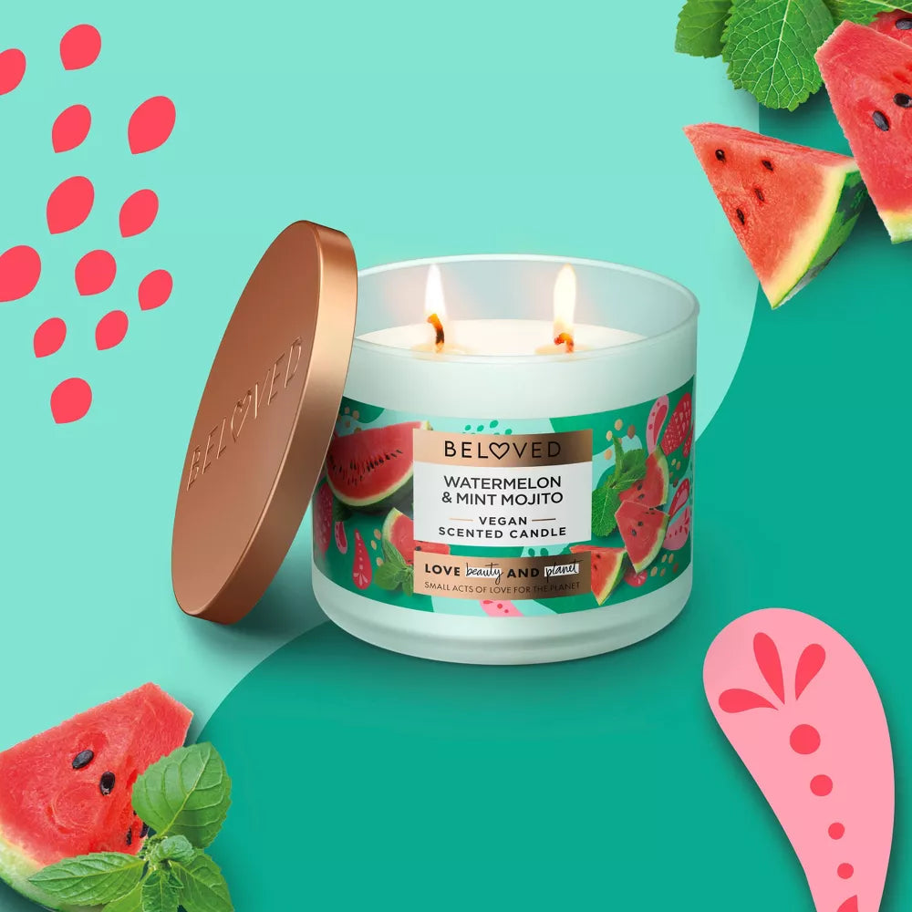 Beloved Watermelon & Mint Mojito 2-Wick Vegan Candle - 11.5oz