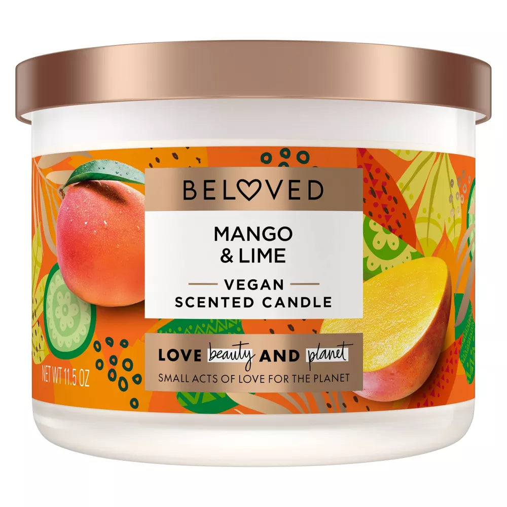 Beloved Mango & Lime 2-Wick Vegan Candle - 11.5oz