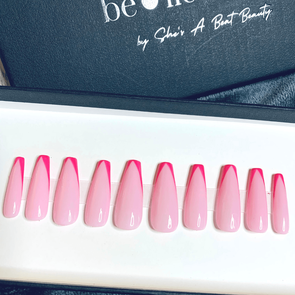 Pinky Pink Coffin Press On Nails - She's A Beat Beauty