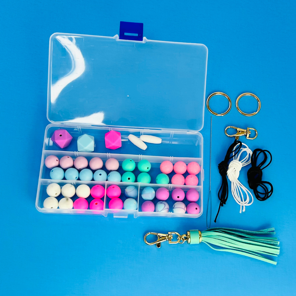 Energy Babe DIY Silicone Bead Kit, DIY Keychain and Wristlet