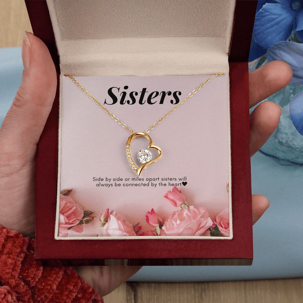 Forever My Sister With Love Heart Necklace