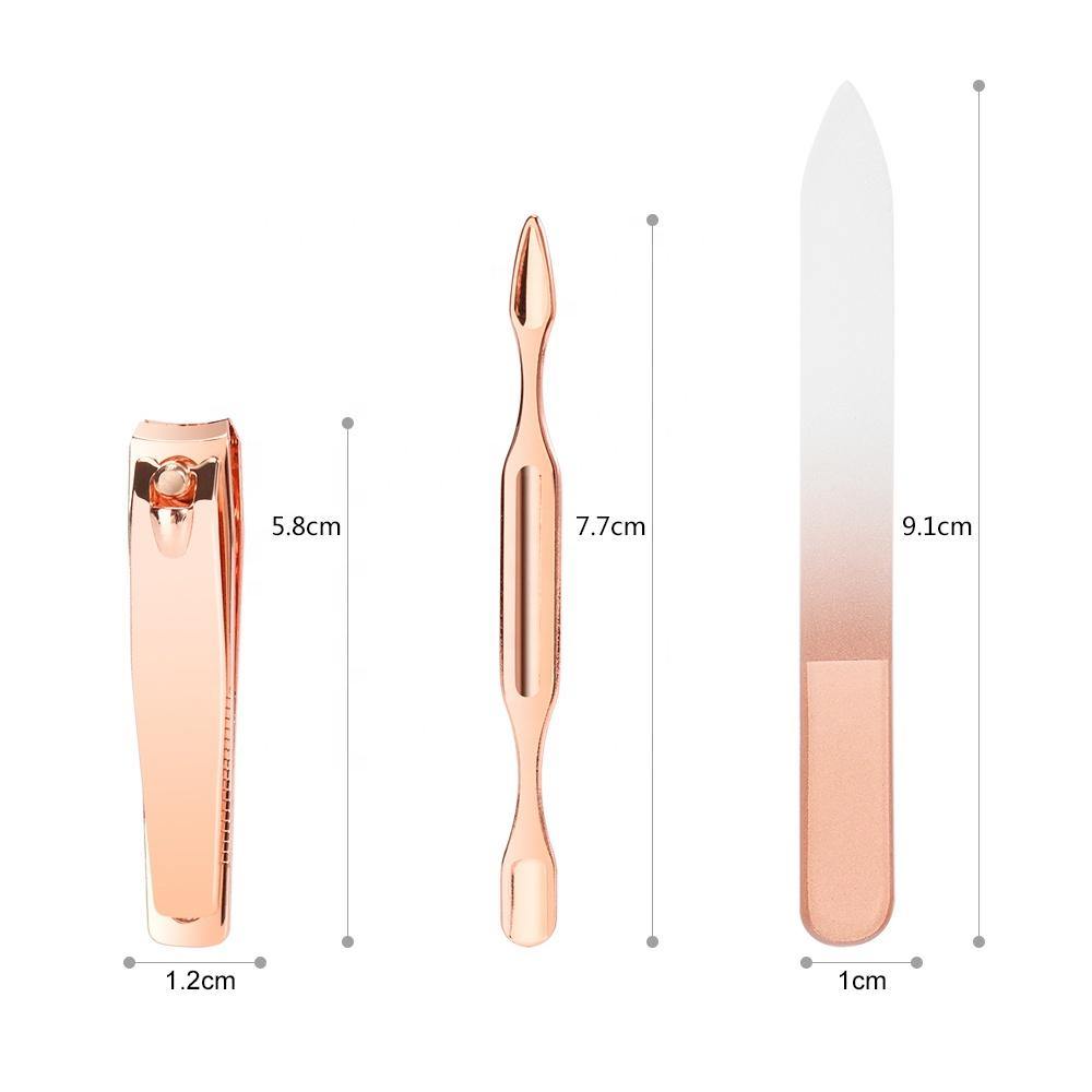 5 pcs Rose Gold Manicure Pedicure Set - She's A Beat Beauty
