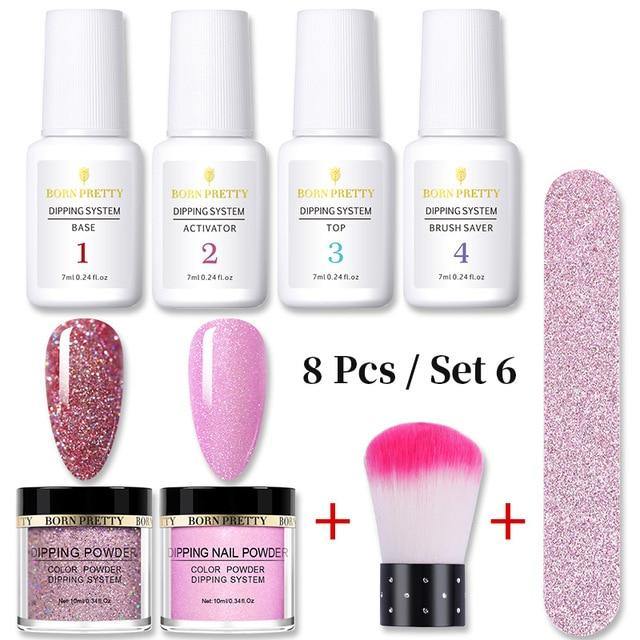 8 Piece Dip Powder Nail Kits - She's A Beat Beauty