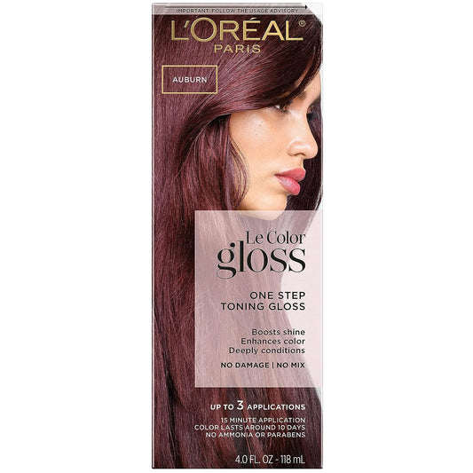 L'Oreal Paris Le Color One Step Toning Hair Gloss, Auburn, 4 Ounce - 3 Pack