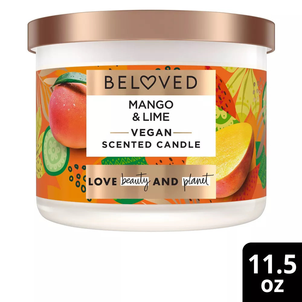Beloved Mango & Lime 2-Wick Vegan Candle - 11.5oz