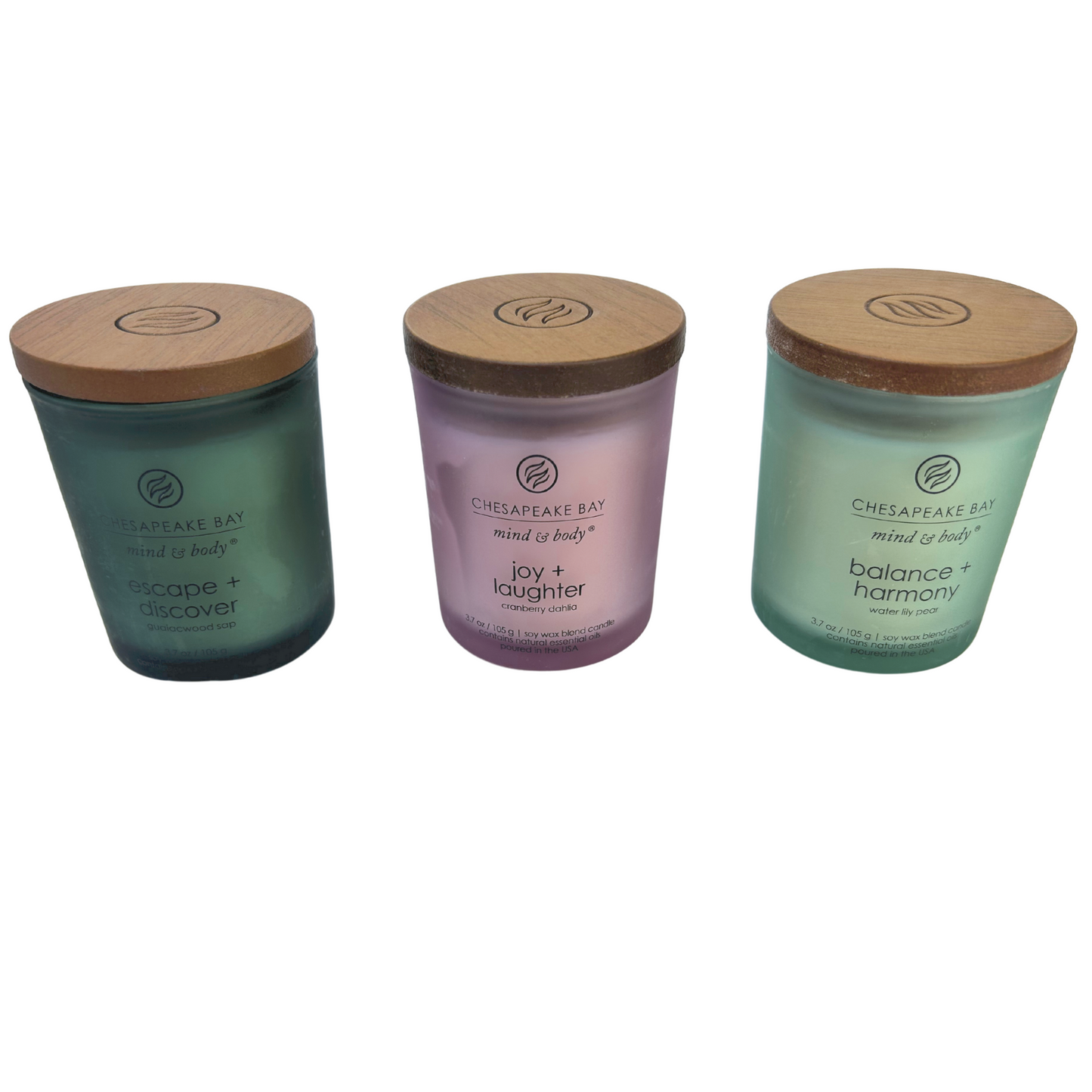 Chesapeake Bay Candle Joy + Laughter, Balance + Harmony, Escape + Discover Scented Candle Gift Set, Small Jar