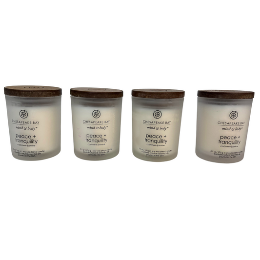 Chesapeake Bay Candle Peace + Tranquility, Scented Candle Gift Set, Small Jar (4-Pack)
