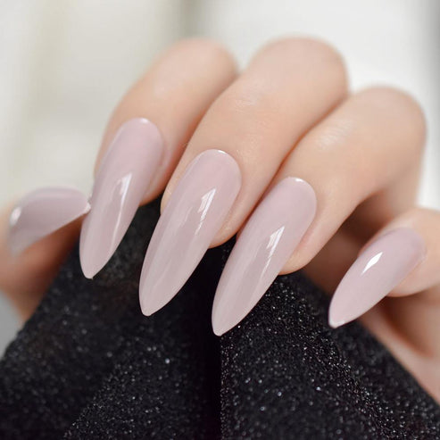 Long Nude Stiletto Press On Nails – She's A Beat Beauty