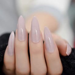 Long Nude Stiletto Press On Nails – She's A Beat Beauty