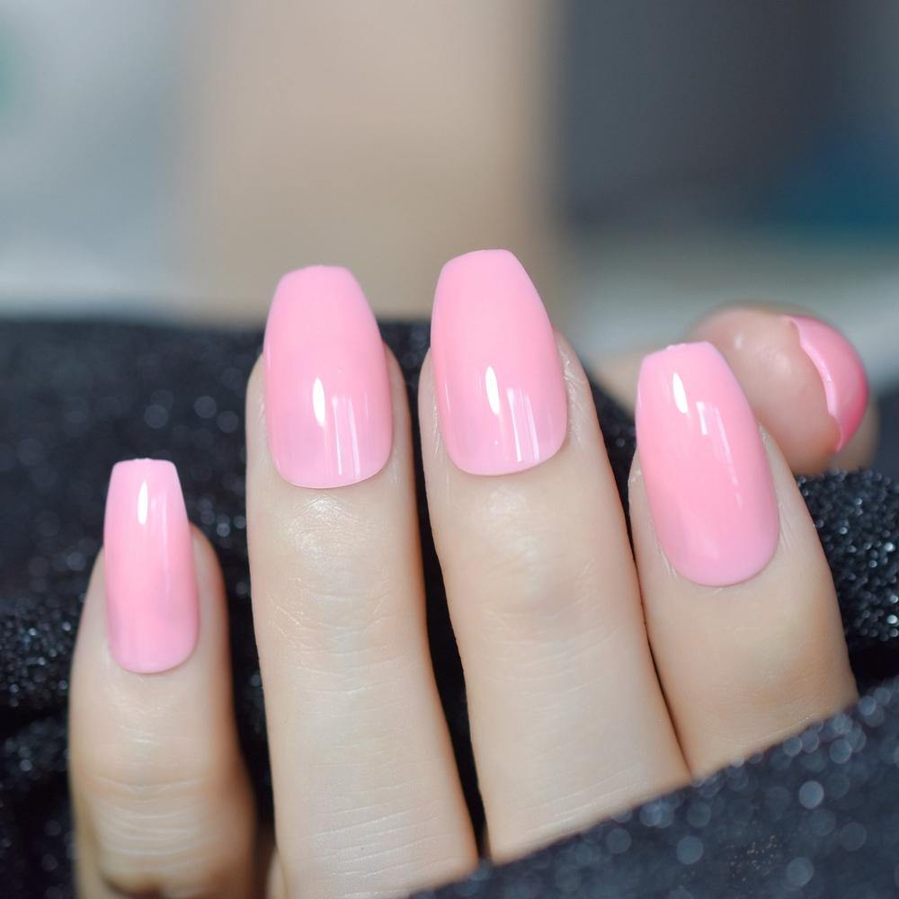 Pink Glitter Coffin Press On Nails – She's A Beat Beauty