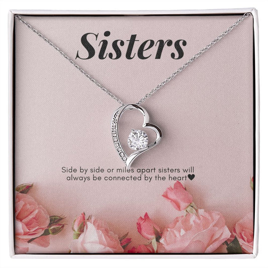 Forever My Sister With Love Heart Necklace