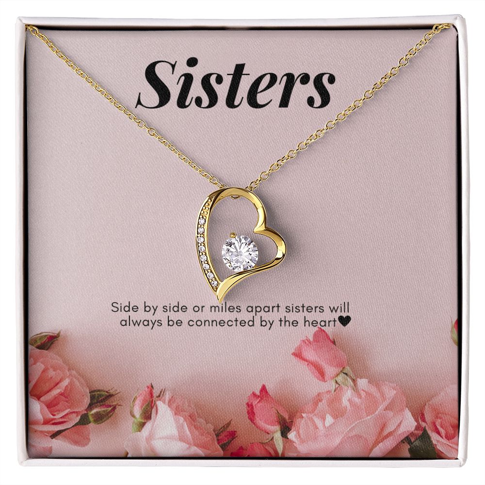 Forever My Sister With Love Heart Necklace